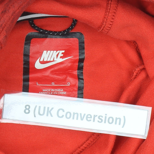 Nike Women’s Red Pullover Hoodie Size 8 UK Cotton Blend