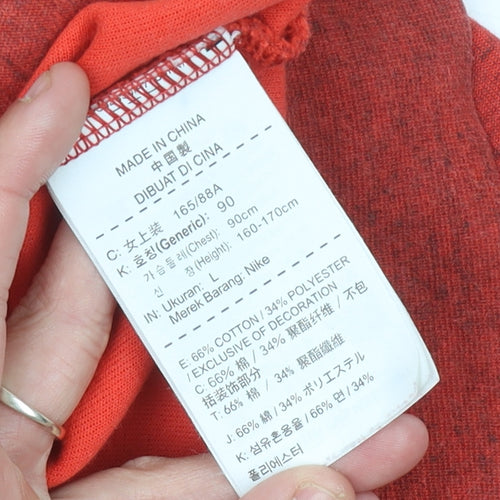 Nike Women’s Red Pullover Hoodie Size 8 UK Cotton Blend