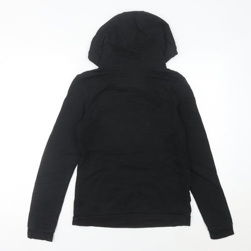 Adidas Womens Black Hoodie Size 8 Pullover Logo Cotton Blend