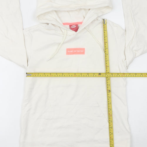 Kappa Womens White Hoodie Size 8 UK Cotton Blend Pullover