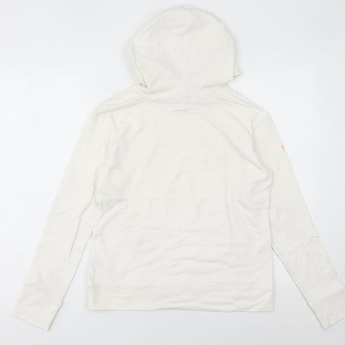 Kappa Womens White Hoodie Size 8 UK Cotton Blend Pullover