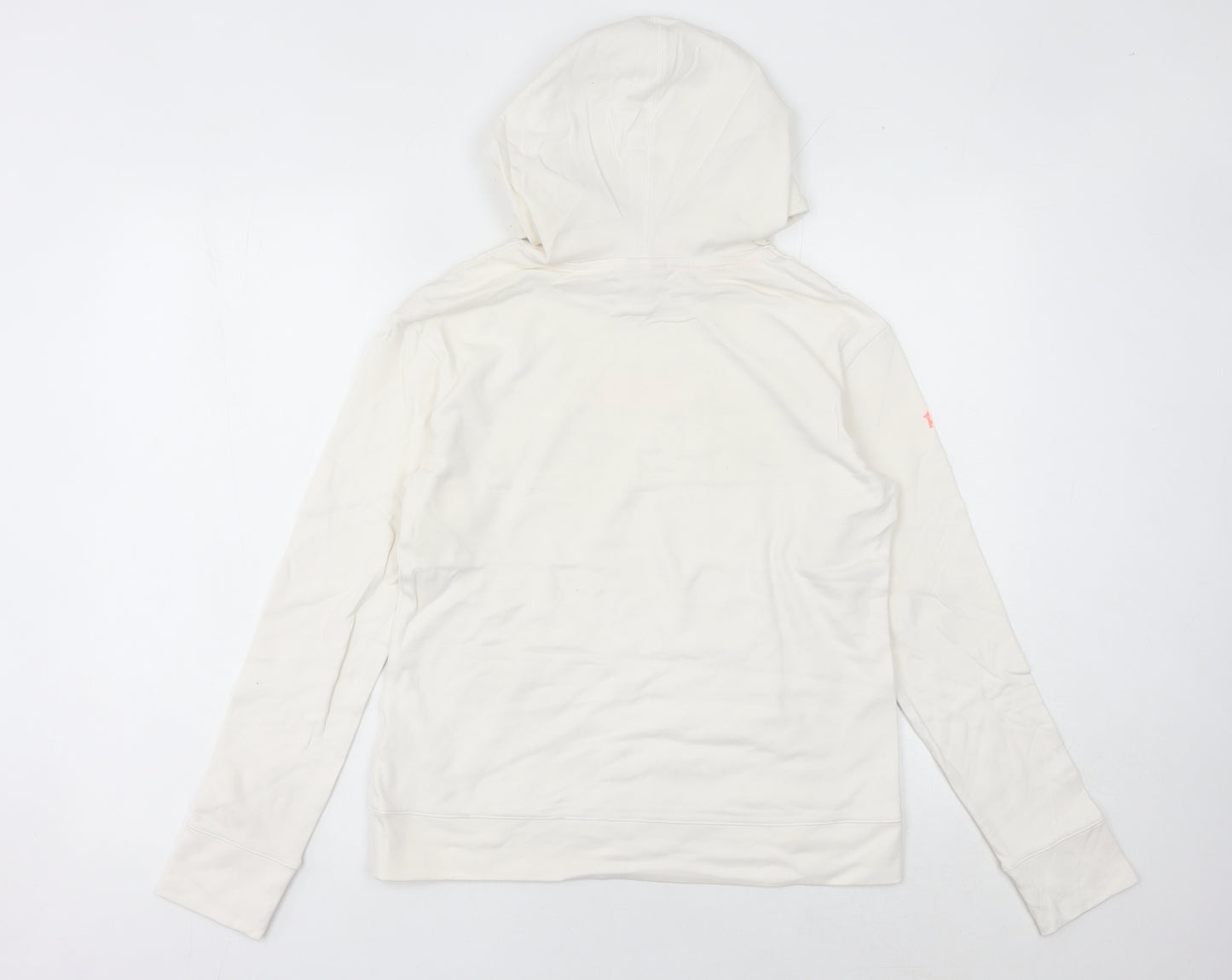 Kappa Womens White Hoodie Size 8 UK Cotton Blend Pullover