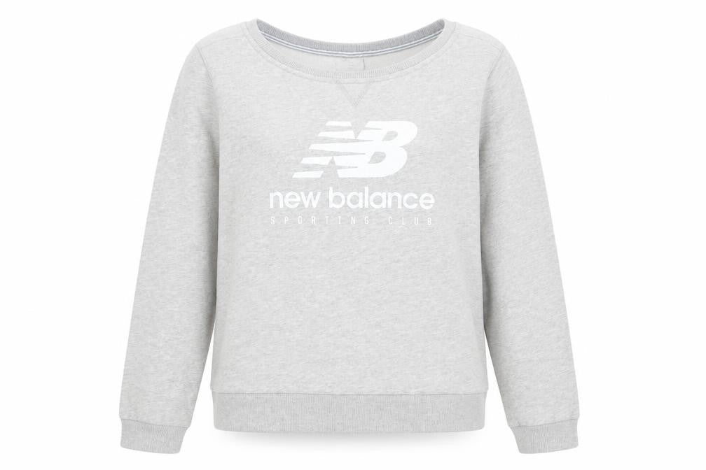New Balance Women Grey Logo Sweatshirt Size 14 Raglan Sleeve
