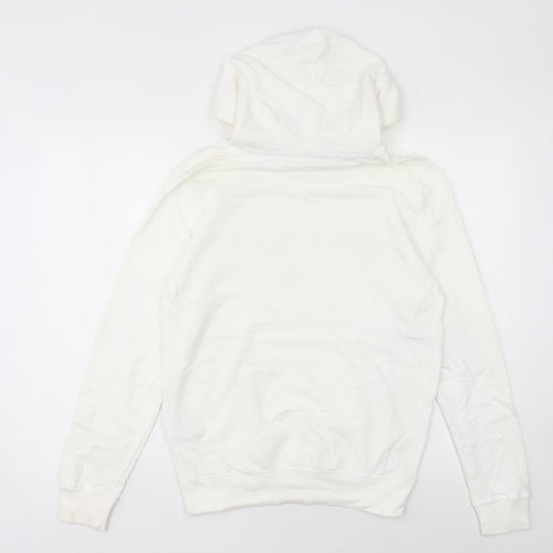 Champion Womens White Pullover Hoodie Small Logo Hooded Sweatshirt