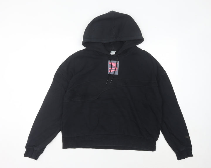 Puma Women’s Black Pullover Hoodie Size 12 Regular Fit Sportswear