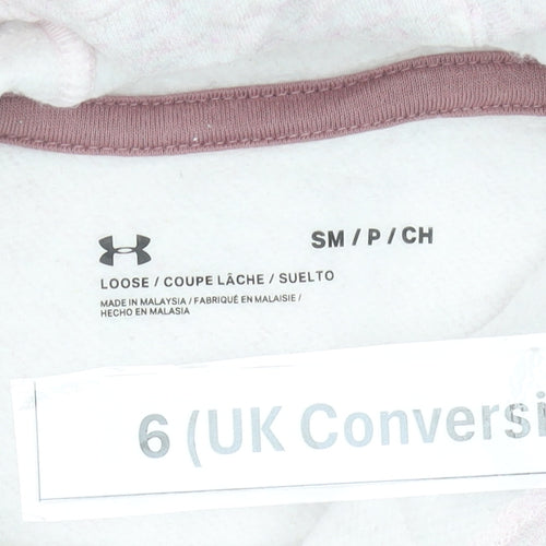 Under Armour Women’s Pink Hoodie Size 6 UK Loose Fit Pullover