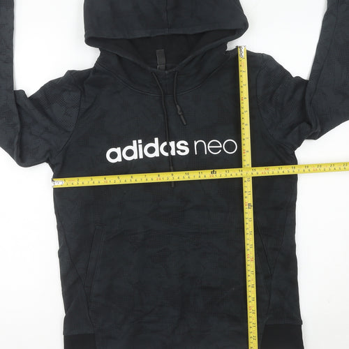 Adidas Neo Women’s Black Hoodie Size 14 UK Cotton Blend Pullover
