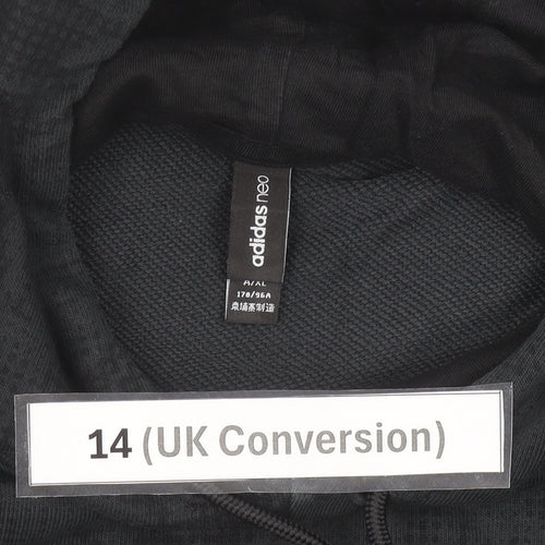 Adidas Neo Women’s Black Hoodie Size 14 UK Cotton Blend Pullover
