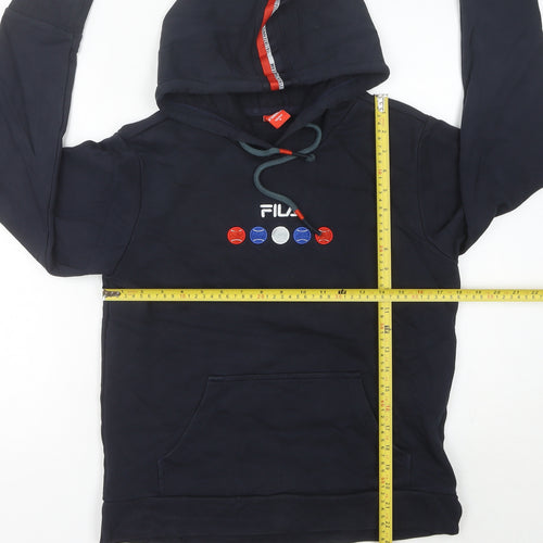 Fila Women's Blue Pullover Hoodie Size 8 Logo Embroidered Casual