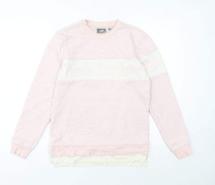 New Balance Women’s Pink XXS Pullover Sweatshirt Logo Sportswear