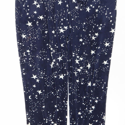 Jane and Bleecker Womens Blue Star Print Velour Pyjama Pants Size S