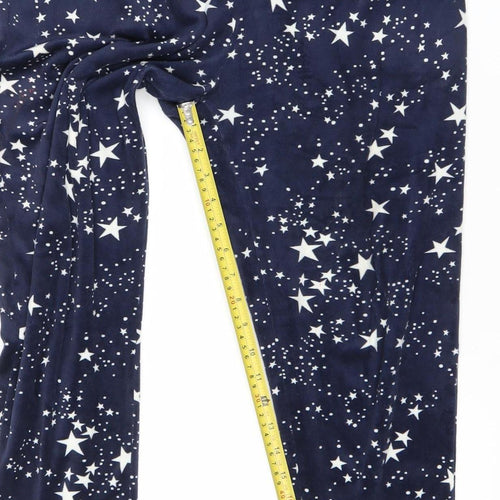 Jane and Bleecker Womens Blue Star Print Velour Pyjama Pants Size S