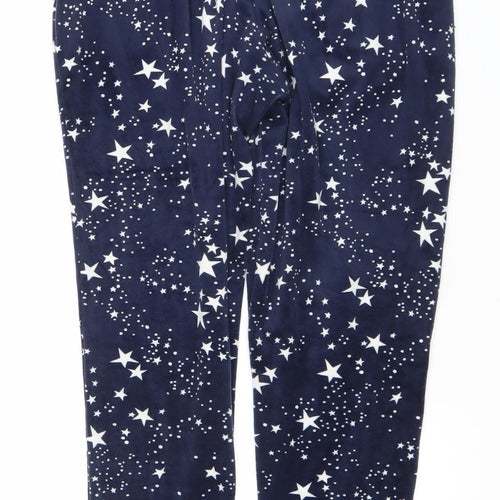 Jane and Bleecker Womens Blue Star Print Velour Pyjama Pants Size S
