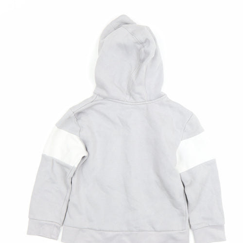 Reebok Boys Grey Pullover Hoodie 4-5 Years Sports Graphic Logo
