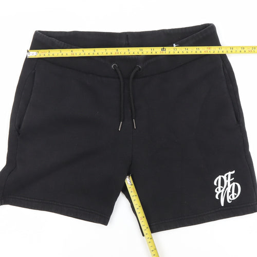 SikSilk Men’s Black Sweat Shorts L Casual Jersey Drawstring