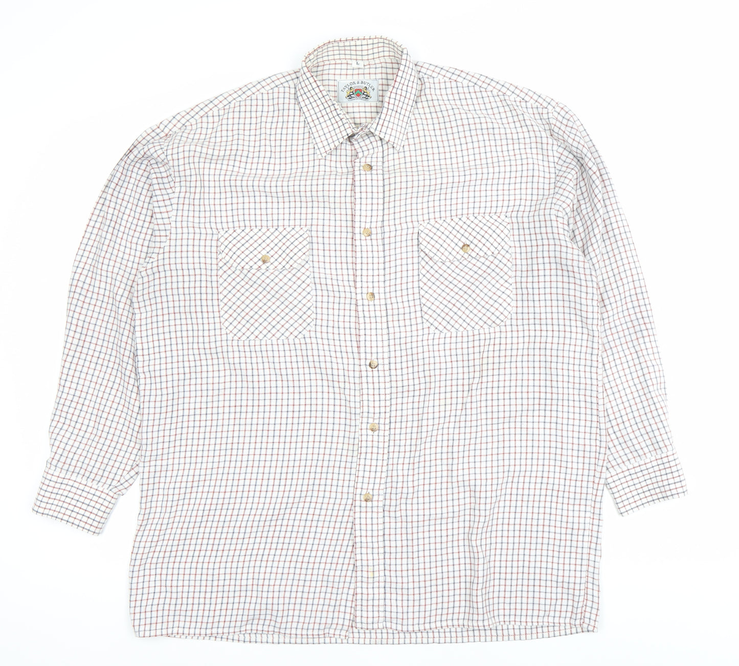 Taylor & Butler Mens Multicoloured Check Shirt L Long Sleeve Cotton