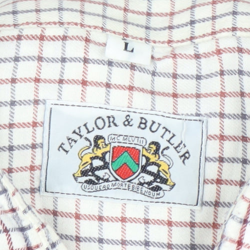 Taylor & Butler Mens Multicoloured Check Shirt L Long Sleeve Cotton