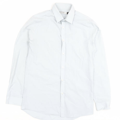 Topman Men’s White Slim Fit Long Sleeve Button-Up Shirt Size S