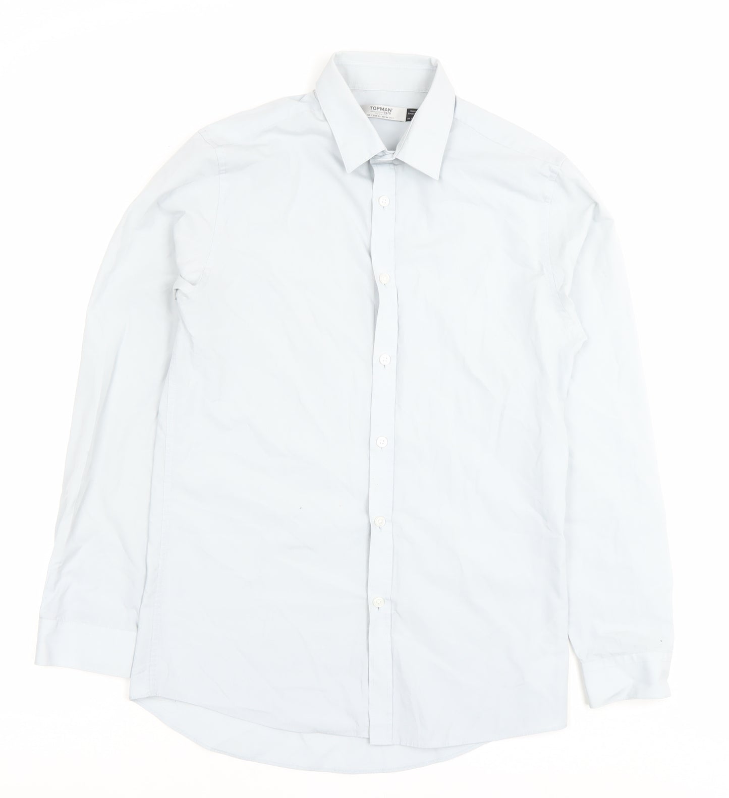 Topman Men’s White Slim Fit Long Sleeve Button-Up Shirt Size S