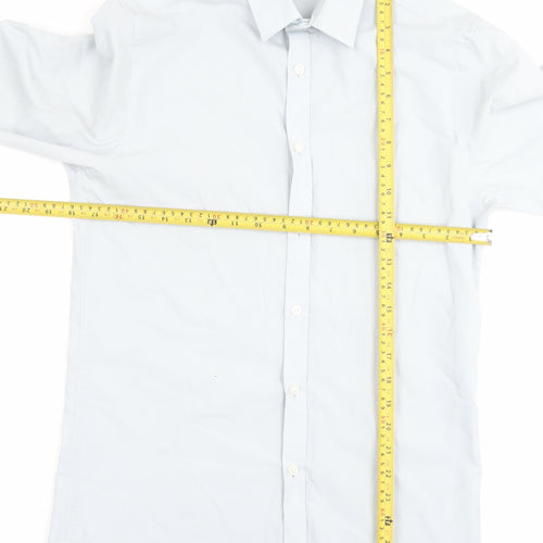 Topman Men’s White Slim Fit Long Sleeve Button-Up Shirt Size S