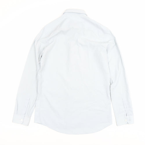 Topman Men’s White Slim Fit Long Sleeve Button-Up Shirt Size S