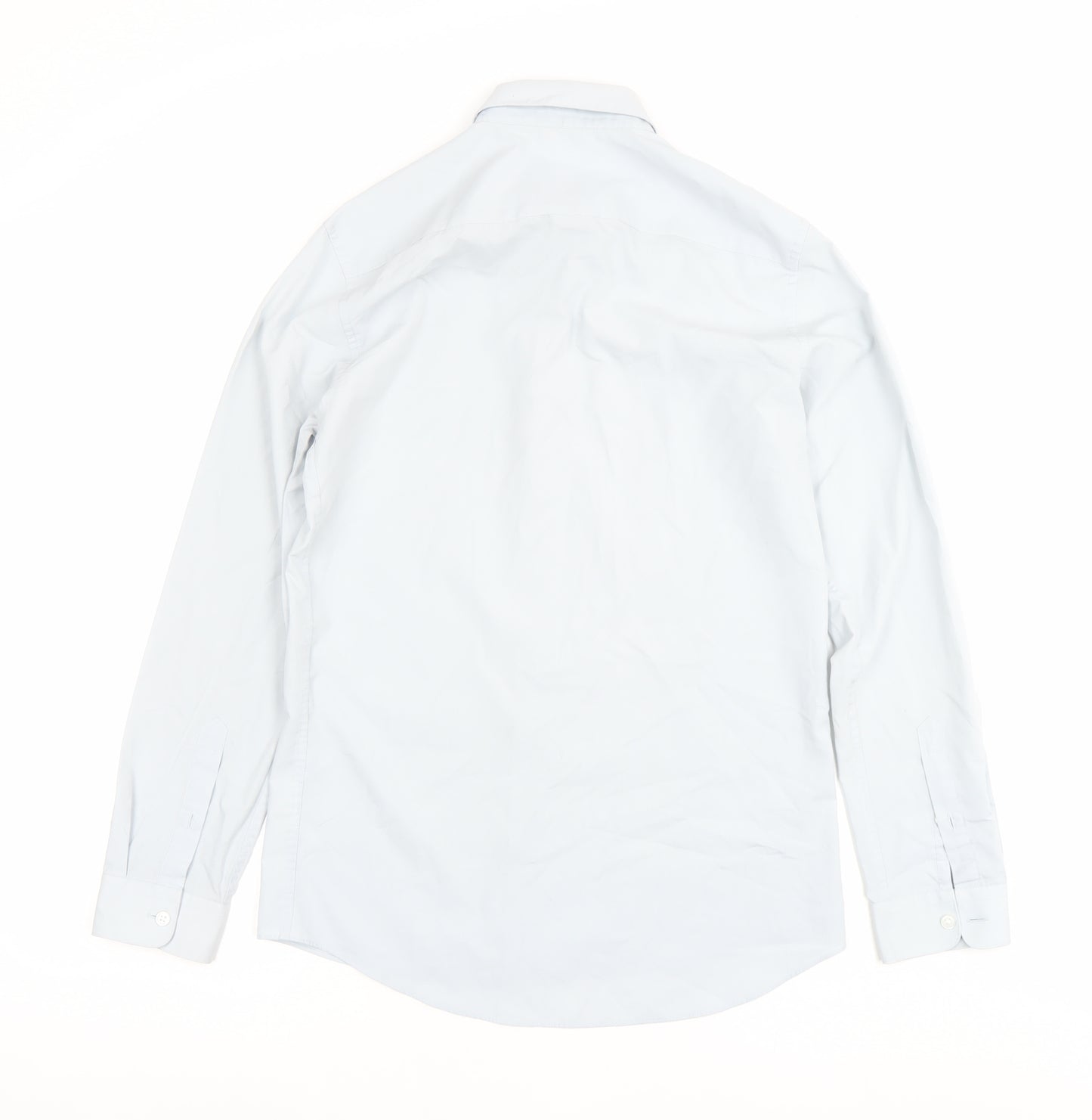 Topman Men’s White Slim Fit Long Sleeve Button-Up Shirt Size S