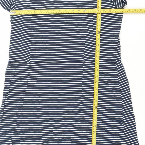 Lily & Me Women's Blue Striped Shift Dress Size 18 Short Sleeve