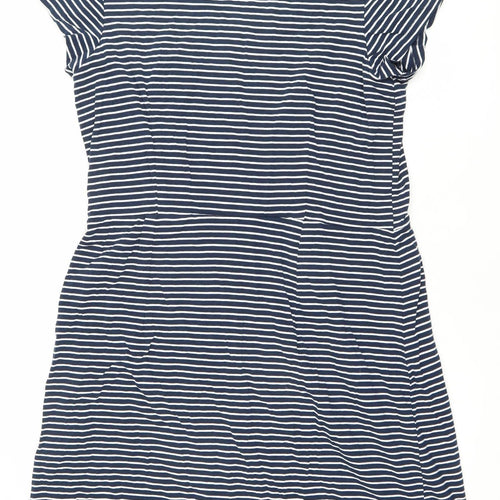 Lily & Me Women's Blue Striped Shift Dress Size 18 Short Sleeve