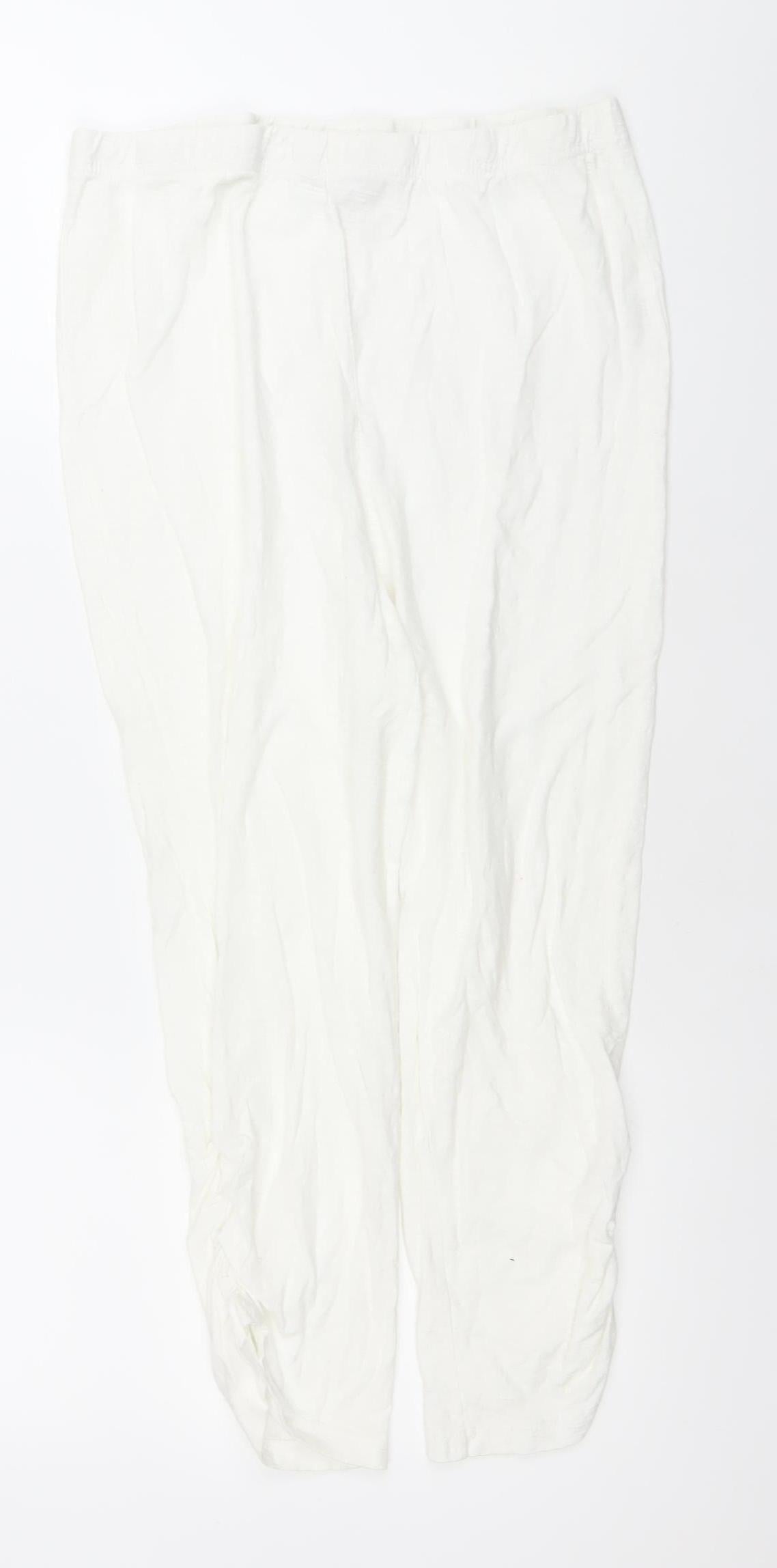 Capri Womens White Cotton Capri Trousers Size 10 Regular