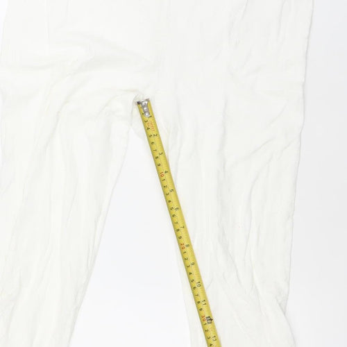 Capri Womens White Cotton Capri Trousers Size 10 Regular