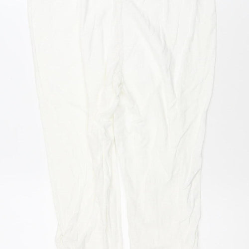 Capri Womens White Cotton Capri Trousers Size 10 Regular