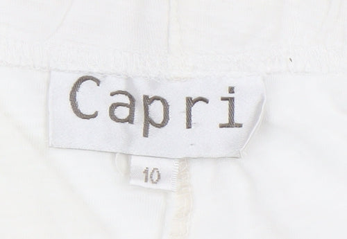 Capri Womens White Cotton Capri Trousers Size 10 Regular