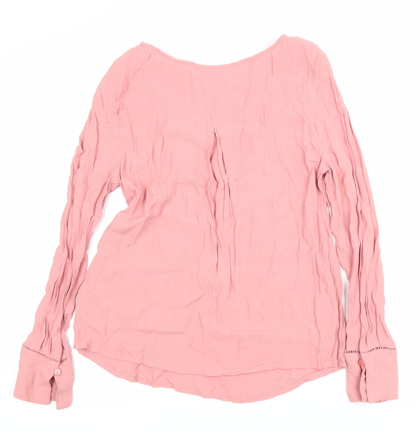 Marks and Spencer Womens Pink Viscose Long Sleeve Tunic Blouse Size 8