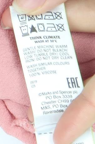 Marks and Spencer Womens Pink Viscose Long Sleeve Tunic Blouse Size 8
