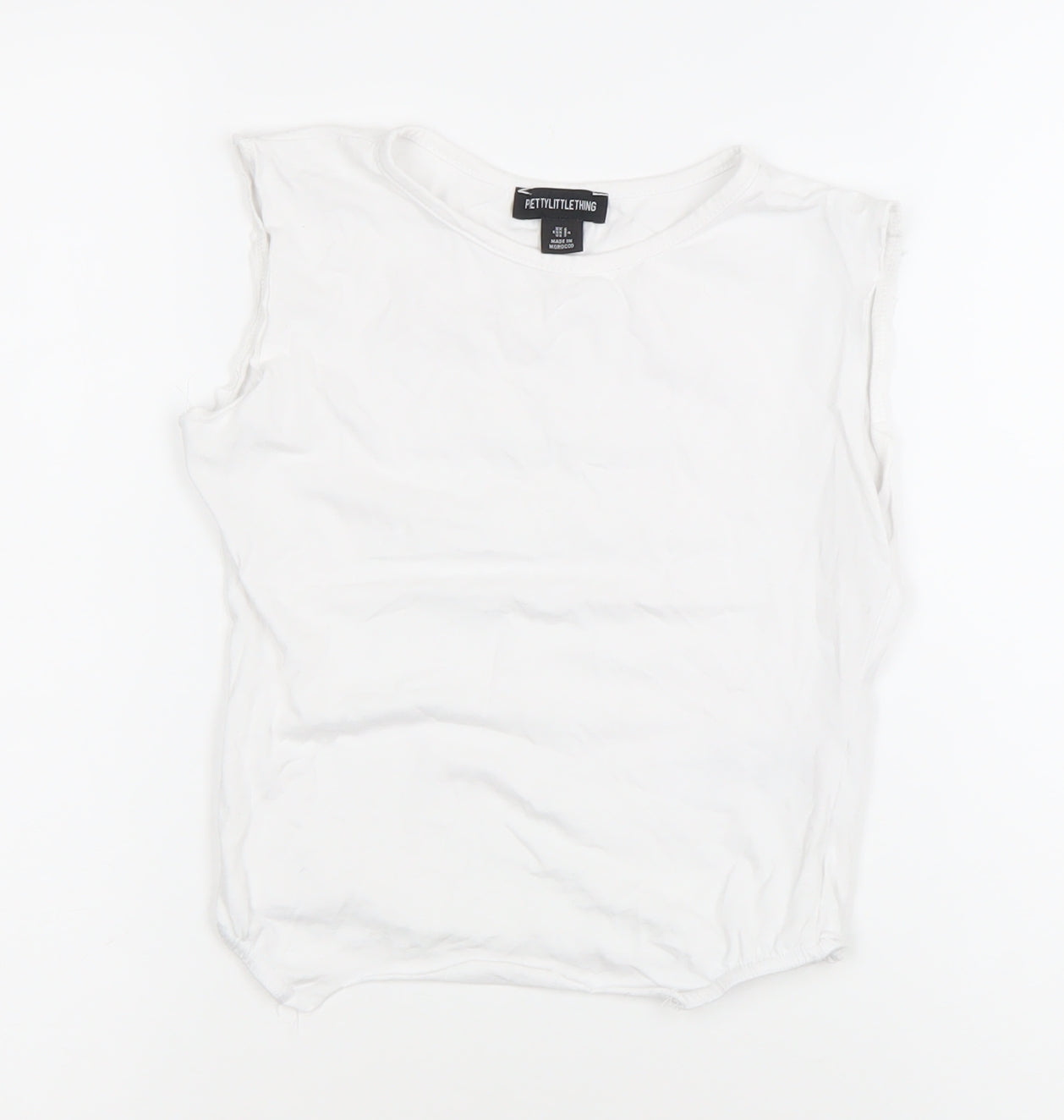 PrettyLittleThing Women’s White UK 6 Slim Fit Sleeveless Tank Top