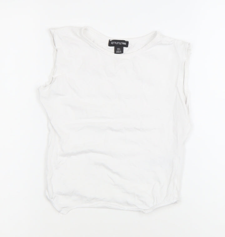 PrettyLittleThing Women’s White UK 6 Slim Fit Sleeveless Tank Top