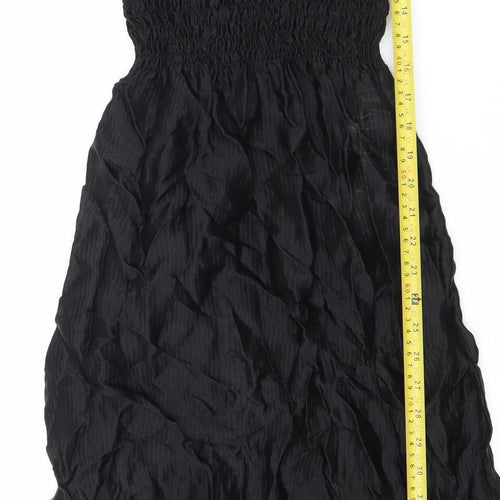 H&M Women’s Black Size 8 Fit & Flare Ruffle Sleeve Dress