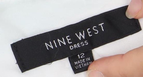 Nine West Women’s Blue Green White Striped Fit & Flare Dress Size 12