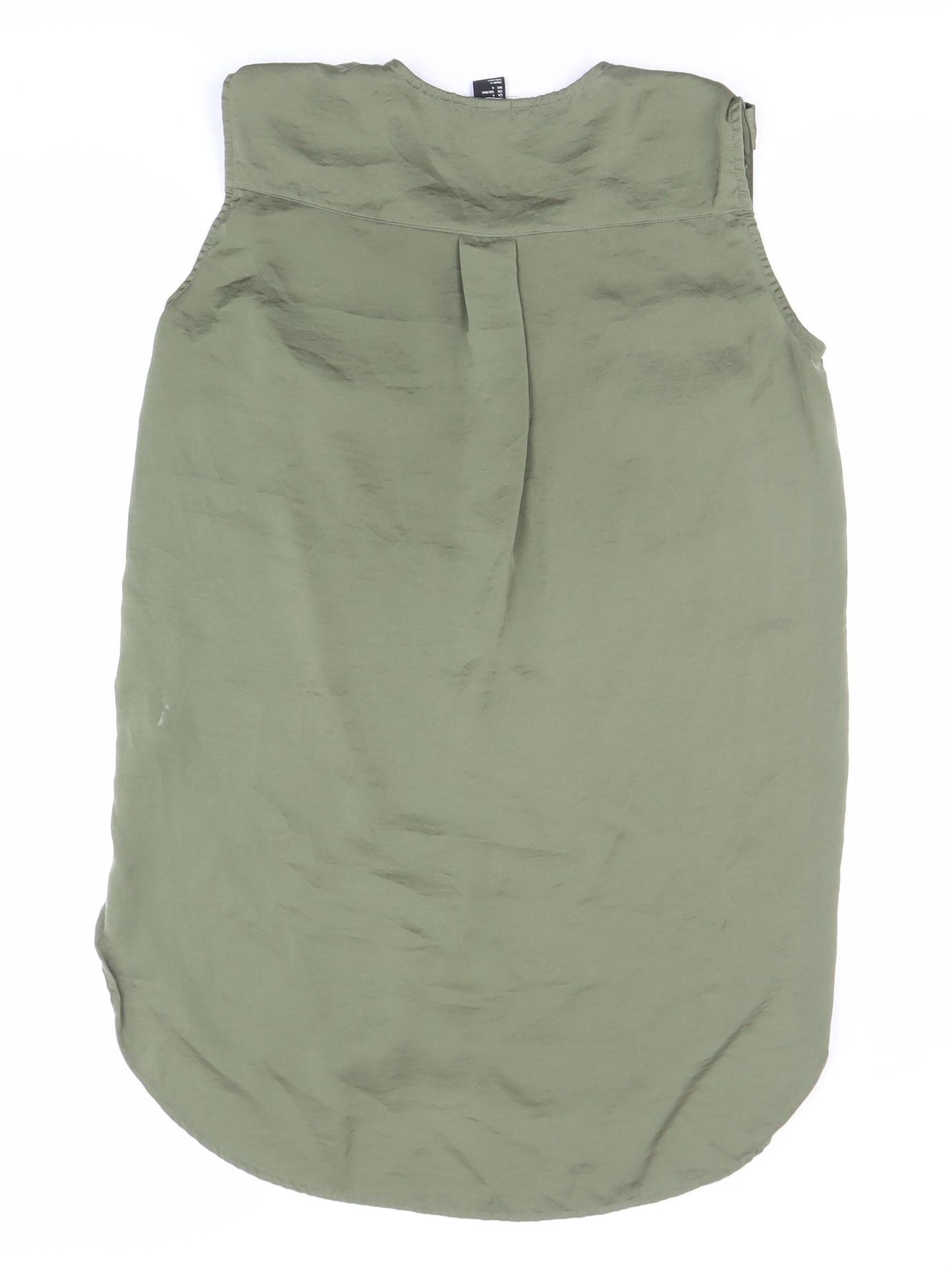 H&M Womens Green Size 8 Sleeveless Button-Up Blouse