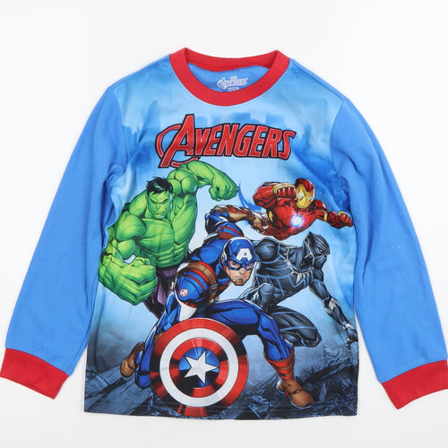 Marvel Boys Blue Avengers Long Sleeve Pyjama Top Size 8 Years