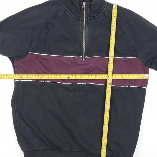 Farah Men’s Blue Half Zip Sweatshirt M Regular Fit Logo