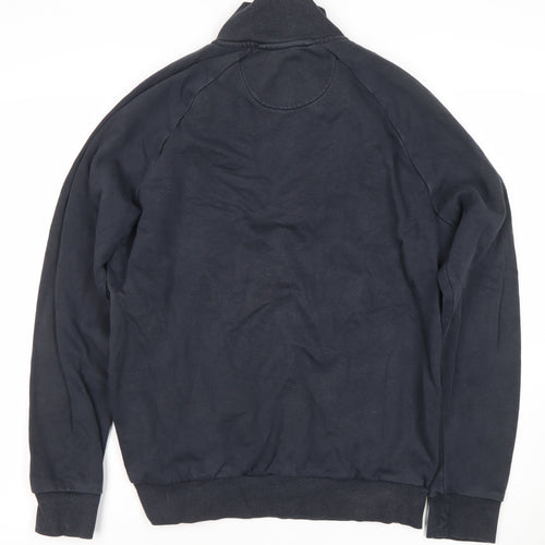 Farah Men’s Blue Half Zip Sweatshirt M Regular Fit Logo