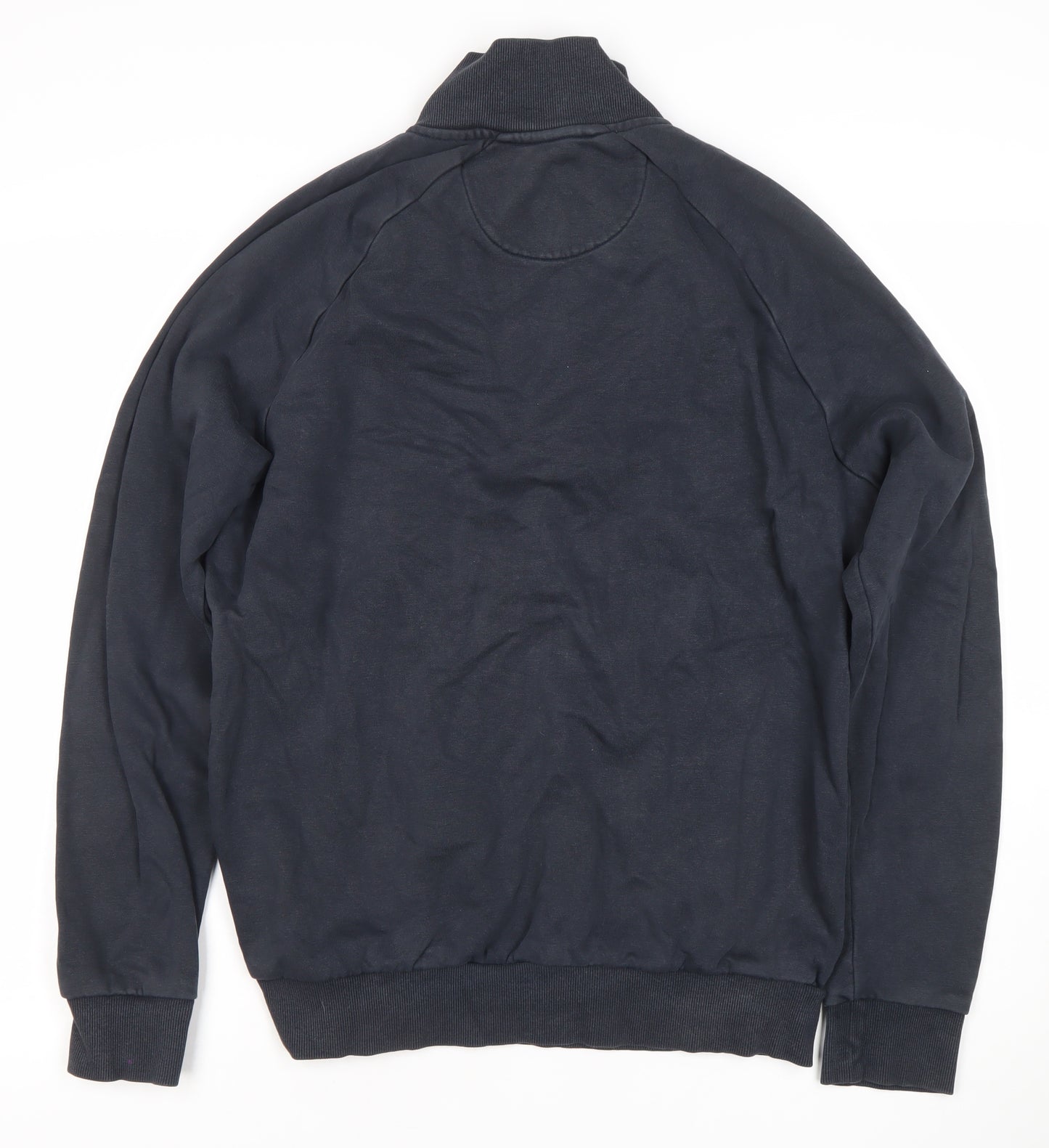 Farah Men’s Blue Half Zip Sweatshirt M Regular Fit Logo