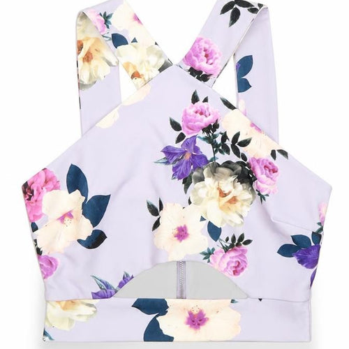 New Look Women’s Petite Multicoloured Floral Cropped Tank Top Zip UK 10