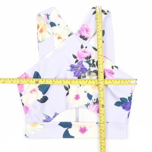 New Look Women’s Petite Multicoloured Floral Cropped Tank Top Zip UK 10