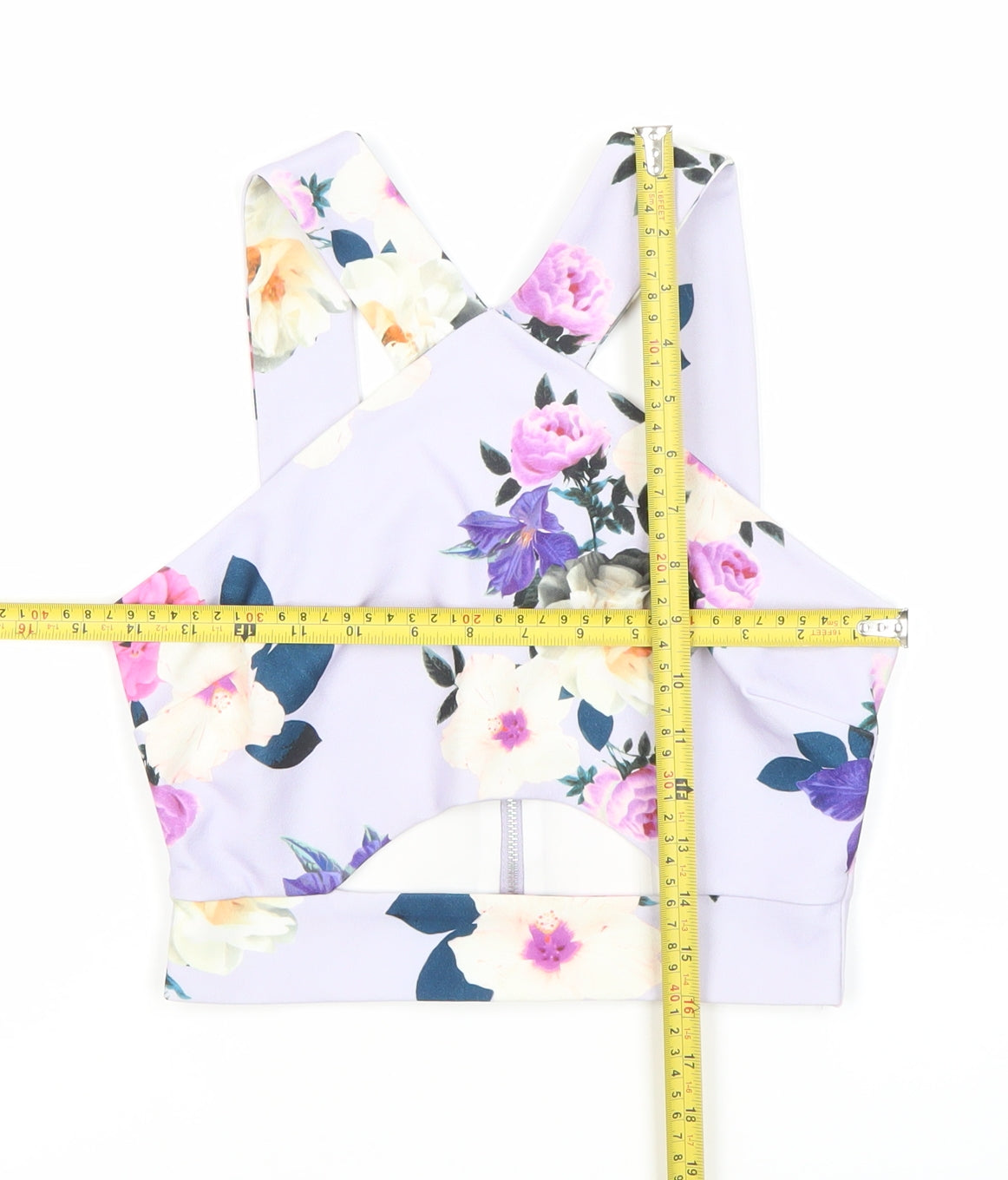 New Look Women’s Petite Multicoloured Floral Cropped Tank Top Zip UK 10