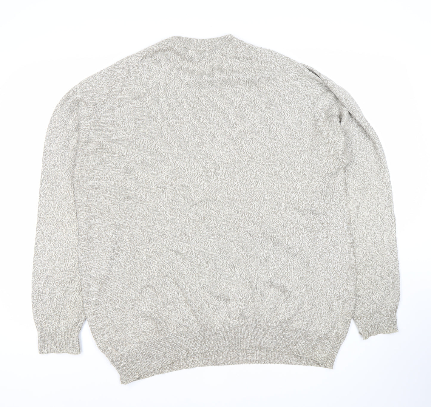 Greenwoods Men’s Beige Knit Pullover Jumper L Crew Neck Long Sleeve