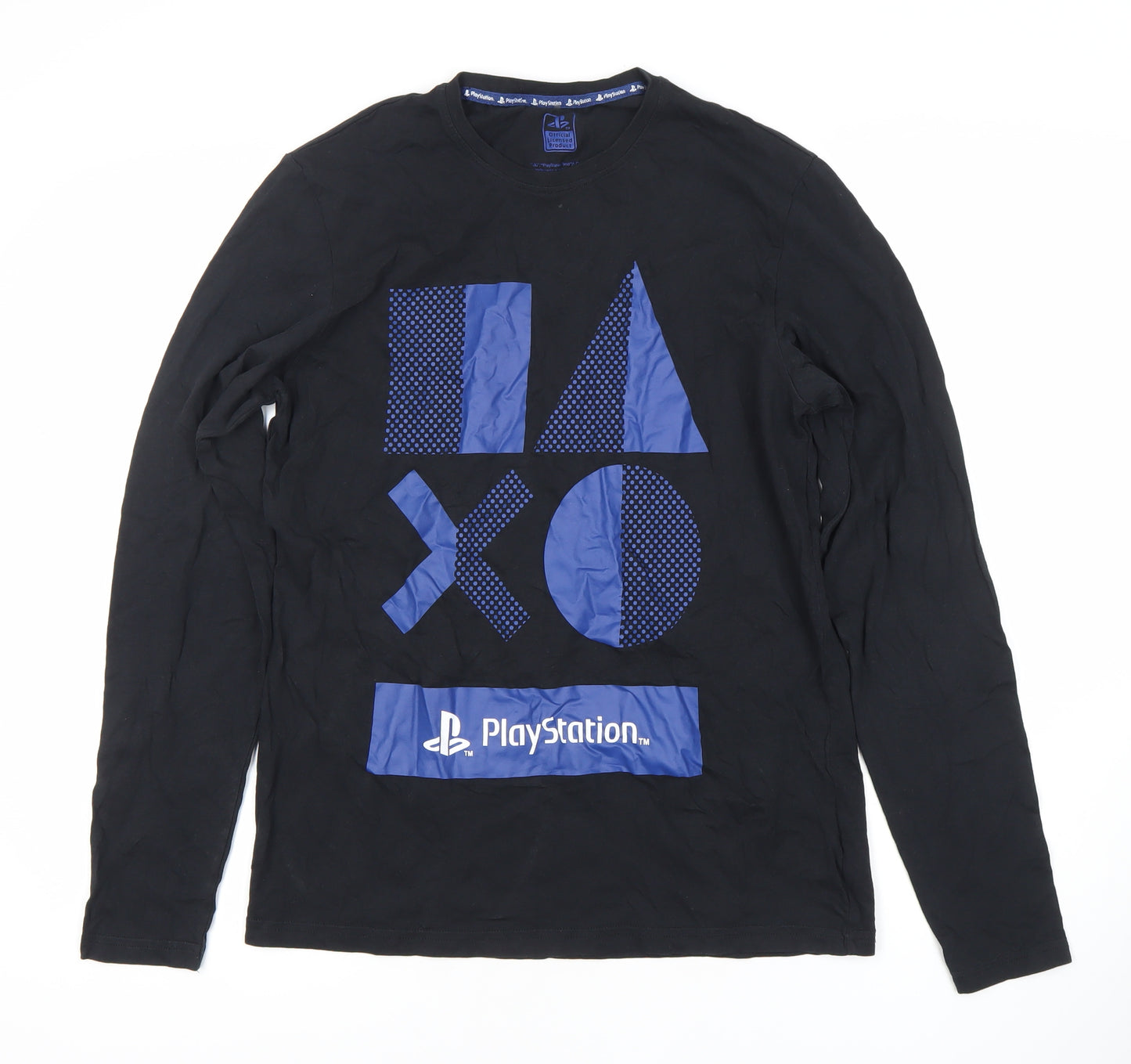 PlayStation Men's Black Long Sleeve Pyjama Top Size S Cotton