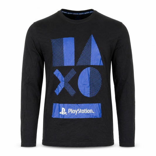 PlayStation Men's Black Long Sleeve Pyjama Top Size S Cotton