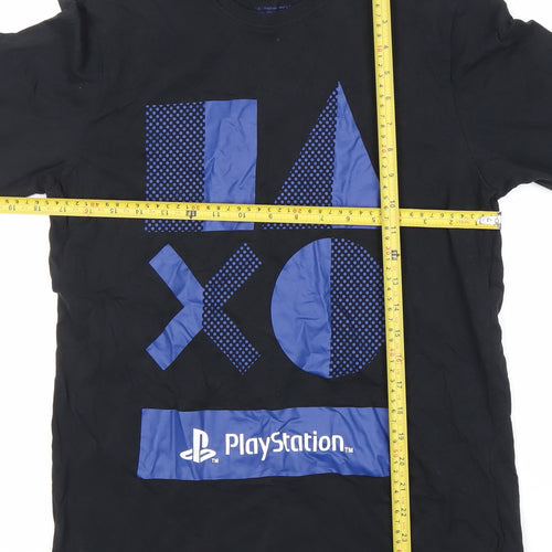 PlayStation Men's Black Long Sleeve Pyjama Top Size S Cotton